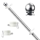 ESTTOP 5 FT Flag Pole, Tangle Free Stainless Steel Weather Resistant Rustproof Flagpole for 3x5 USA Flag...