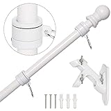 NELXINJO 5FT Flag Pole with Bracket,Professional Stainless Steel No Tangle Spinning Pole and Flag Pole...