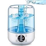 HiLIFE Humidifiers for Bedroom, 3 Times Fog Coverage, 3.2L Ultrasonic Cool Mist Humidifiers for Home Baby...