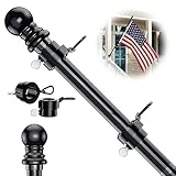 SCWN 5 FT Flag Pole for Kit, Tangle Free Spinning Weather Resistant Rustproof Metal Aluminum Flagpole for...